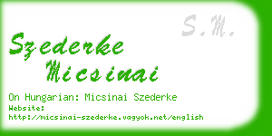 szederke micsinai business card